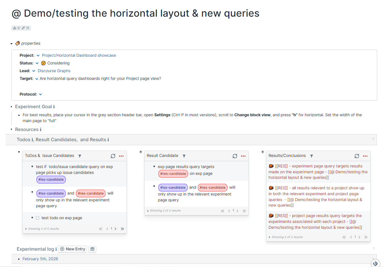example experiment page